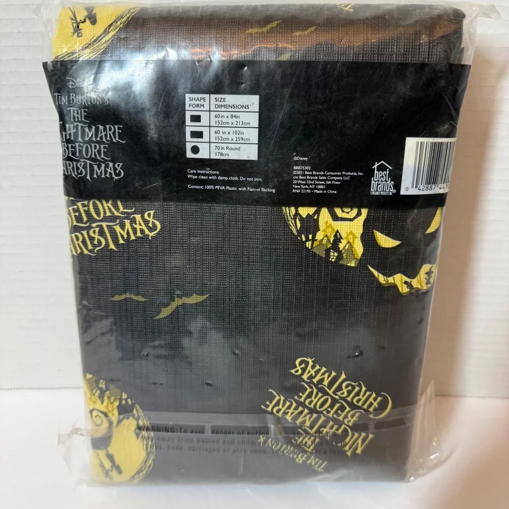 Disney Nightmare Before Christmas Tablecloth 60x84 Jack Sally PEVA NIP Halloween